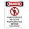 Signmission Safety Sign, OSHA Danger, 10" Height, Unauthorized Persons, Portrait OS-DS-D-710-V-1597 - alternate 1